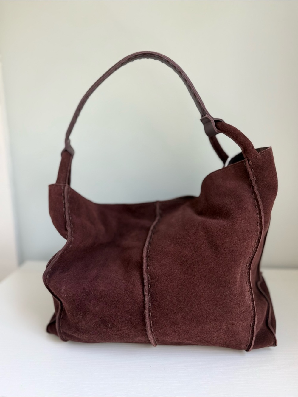 The Sak Los Feliz Mahogany Suede Hobo Shoulder Bag NWT $199